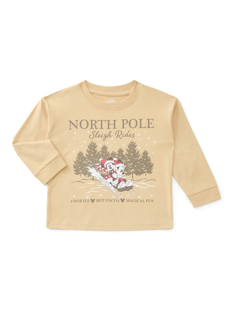 Mickey Mouse Toddler Boys Holiday Graphic Tee with Long Sleeves, Sizes 12M-5T | Walmart (US)