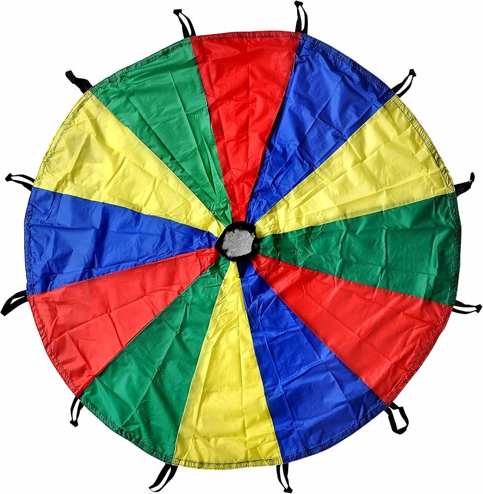 GSI Kids Play Parachute 12 Ft, 16Ft, 20 Ft, Rainbow Parachute Toy Tent Game for Children Gymnasti... | Amazon (US)