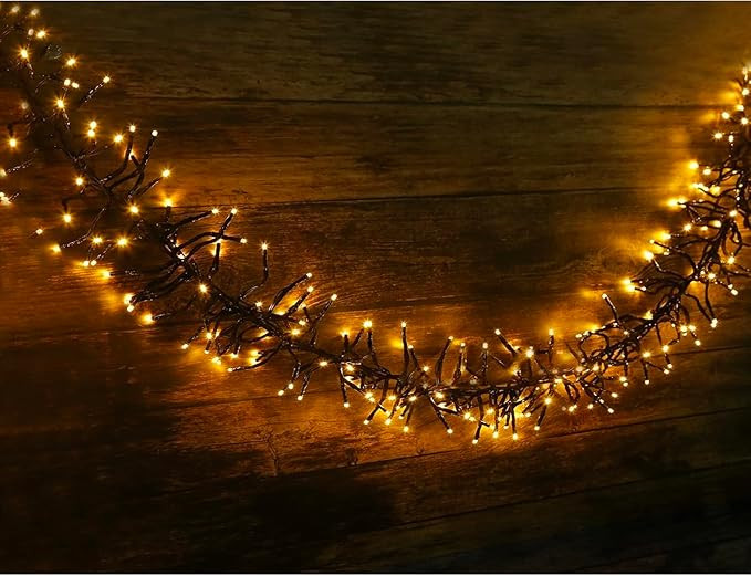 LED Cluster Lights, 400 LED Warm White Christmas Lights, 19.56FT Twinkle Christmas Tree Lights Ou... | Amazon (US)