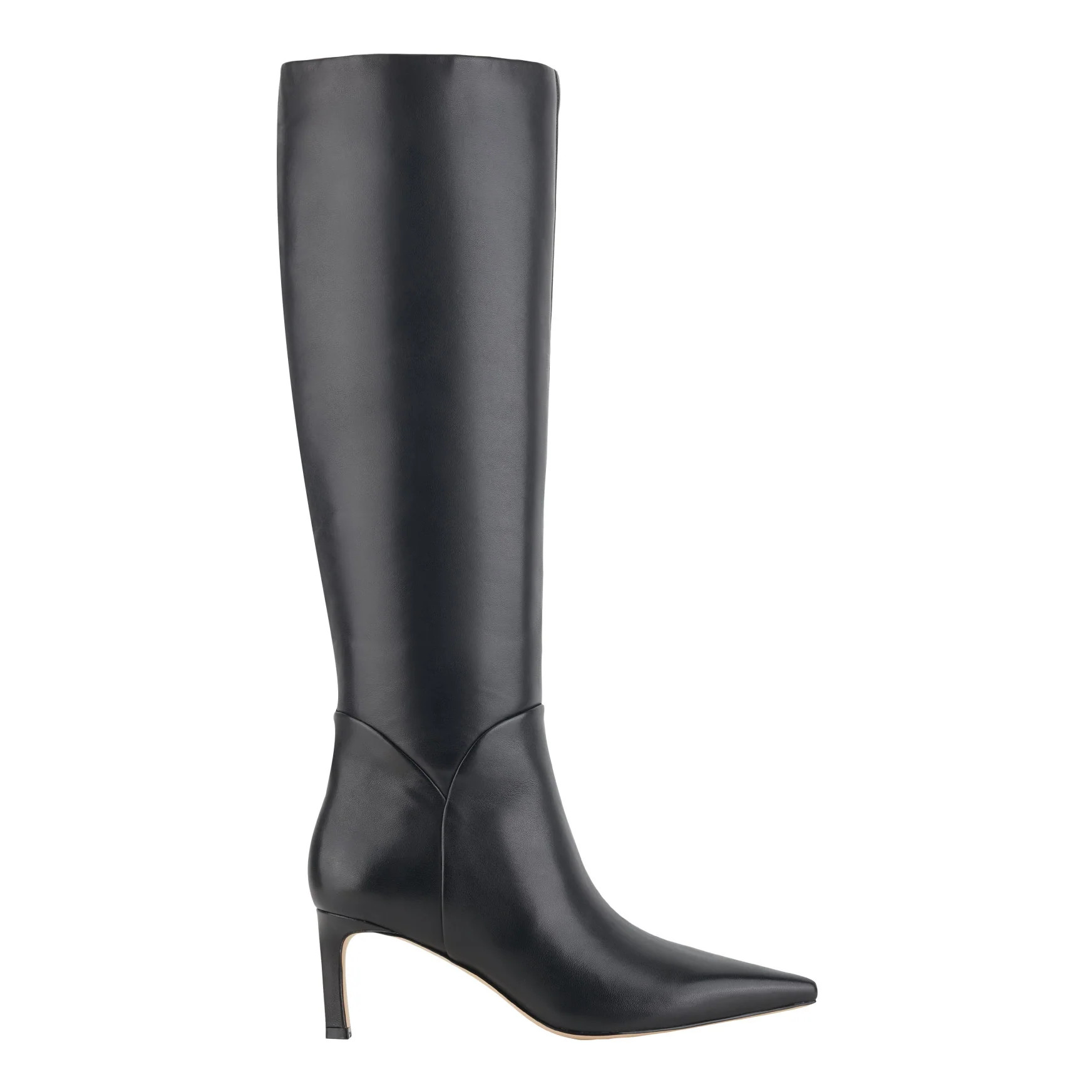 Women's Sabrina Wide Calf Leather Boot - Black Leather | Marc Fisher Footwear | Marc Fisher