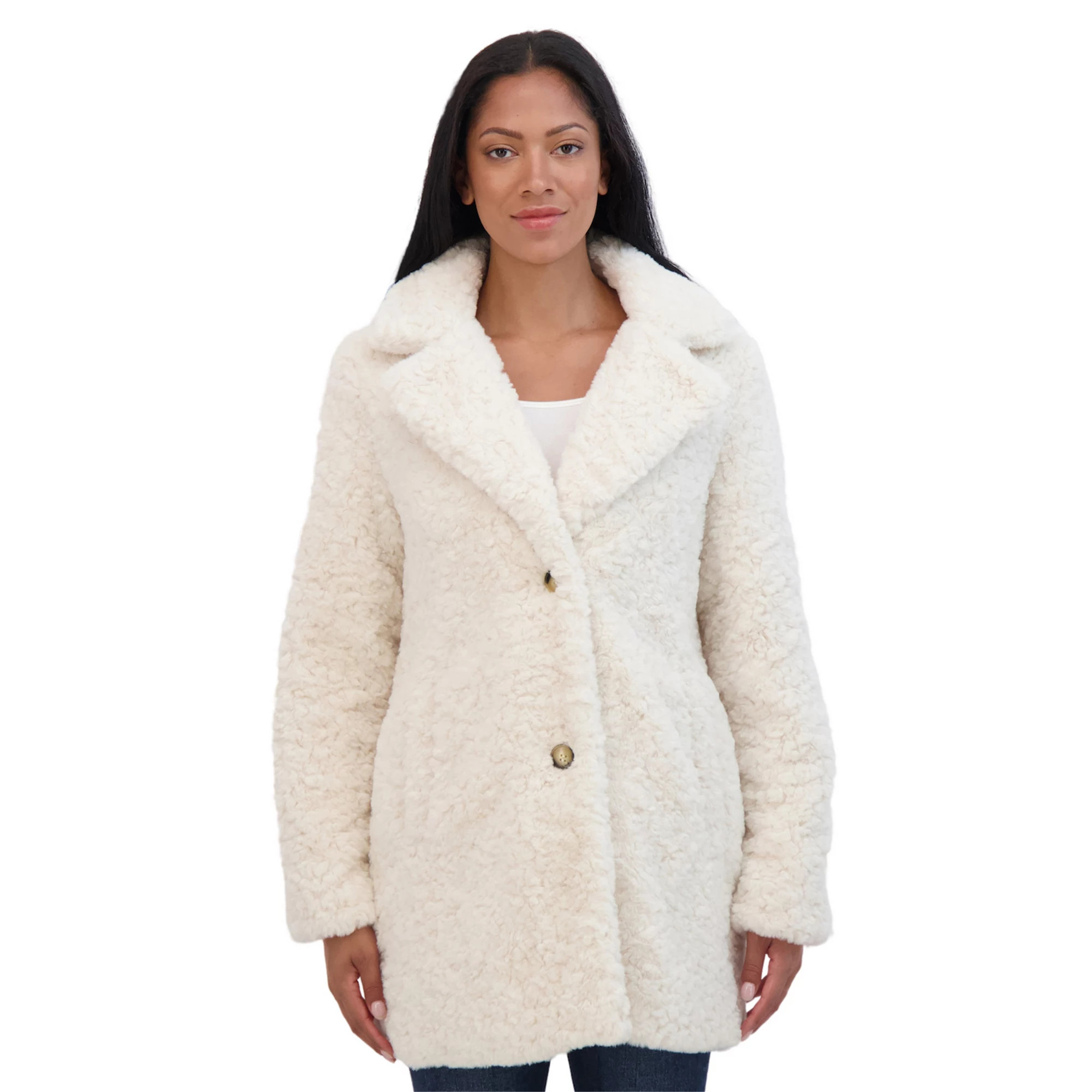 Women's Sebby Collection Crushed Faux Fur Walking Coat | Kohl's