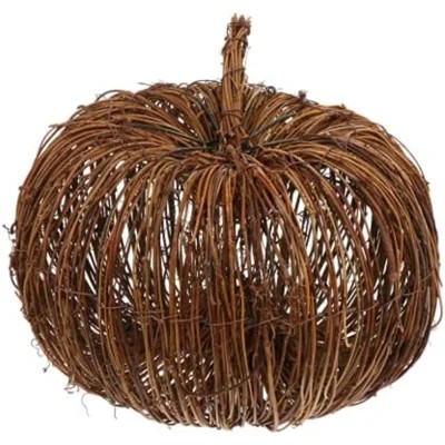 Artificial Pumpkin, Wicker Rattan Pumpkin Fake Pumpkin Halloween Pumpkin Rattan Ball For Thanksgiving Halloween Fall Harvest Natural Decorations | Wayfair North America