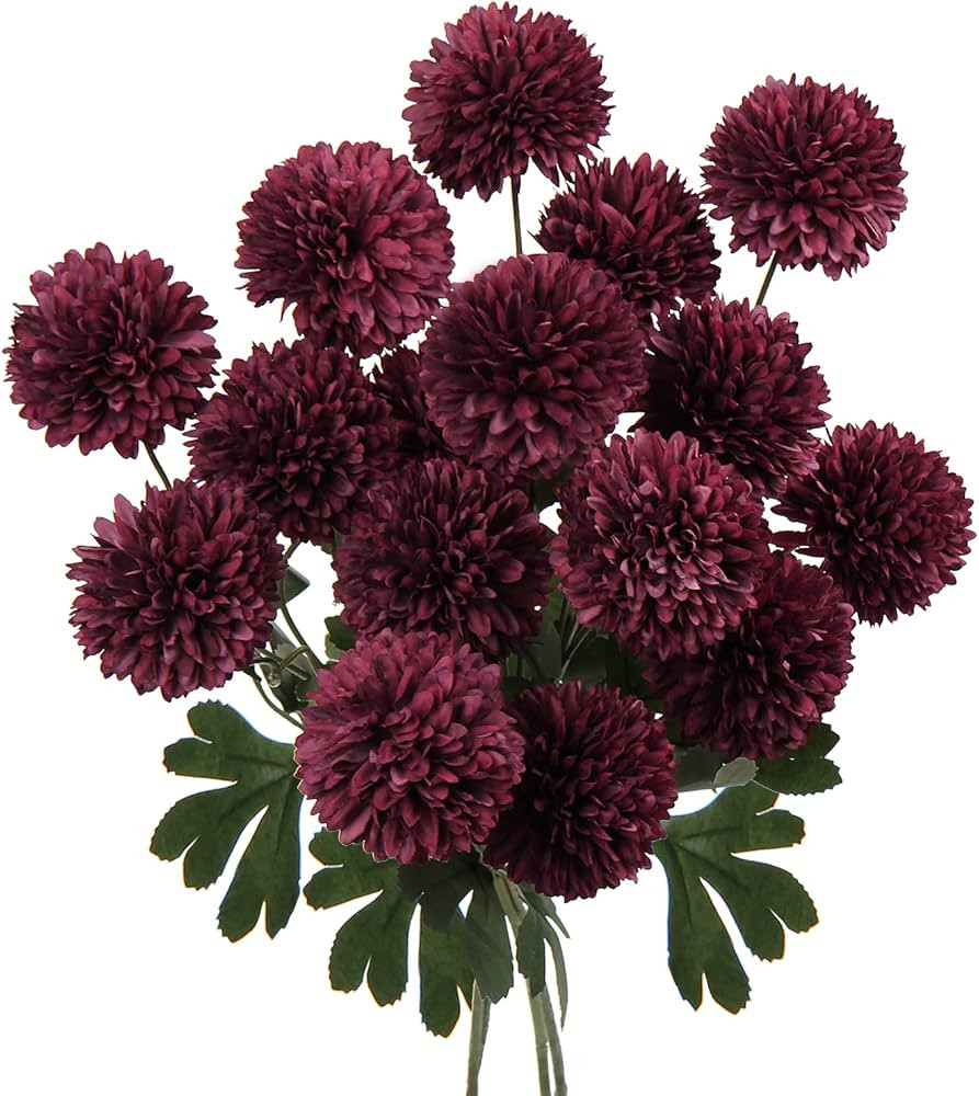 DILATATA 23 inch Tall Chrysanthemum Fake Mums Flowers for Decoration Rustic Flowers Artificial Ch... | Amazon (US)