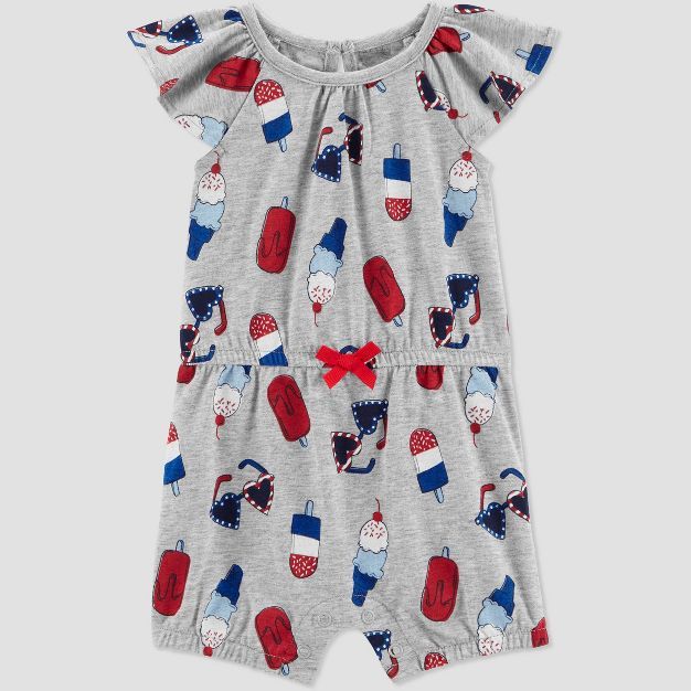 Baby Girls' Summer Print Romper - Just One You® made by carter's Gray/Red | Target