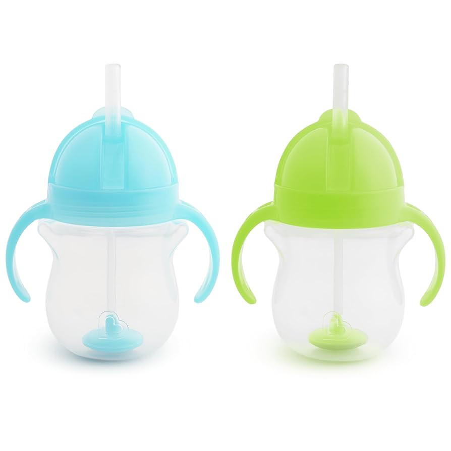Munchkin Any Angle Sippy Cups for Toddlers, Spill Proof Weighted Straw Cup with Transition Handle... | Amazon (US)