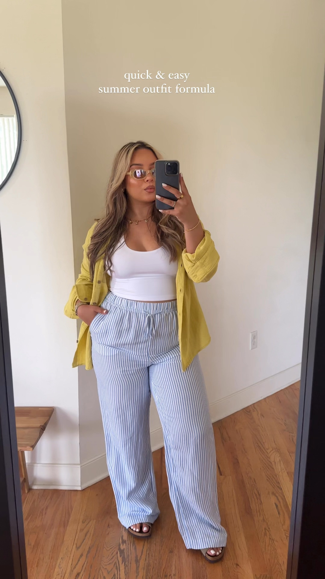 Summer in color🎾🍭🩷✨ sizing ⬇️ 

White Crop Top - L 
Linen Pants - L (M fit my legs too tight, if bottom heavy, size up) 
Button Downs - L (oversized fit)

#LTKMidsize #LTKSeasonal #LTKStyleTip