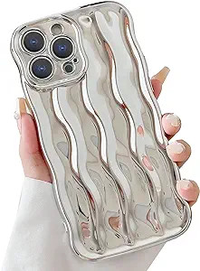 Skyseaco Compatible with iPhone 14 Pro Case Water Ripple Pattern Cute Curly Wave Frame Shape Shoc... | Amazon (US)