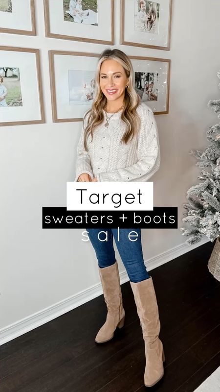 Target sweaters 40% off and boots 30% off //

Sweater 1- medium but could’ve have done a small. Sized up for more length. 
Sweater 2- xs
Sweater 3- small but could have done small  
Sweater 4- xs

Winter outfits. Winter sweaters. Winter boots. Target jeans. Casual outfit. Casual style  

#LTKSeasonal #LTKsalealert #LTKHoliday