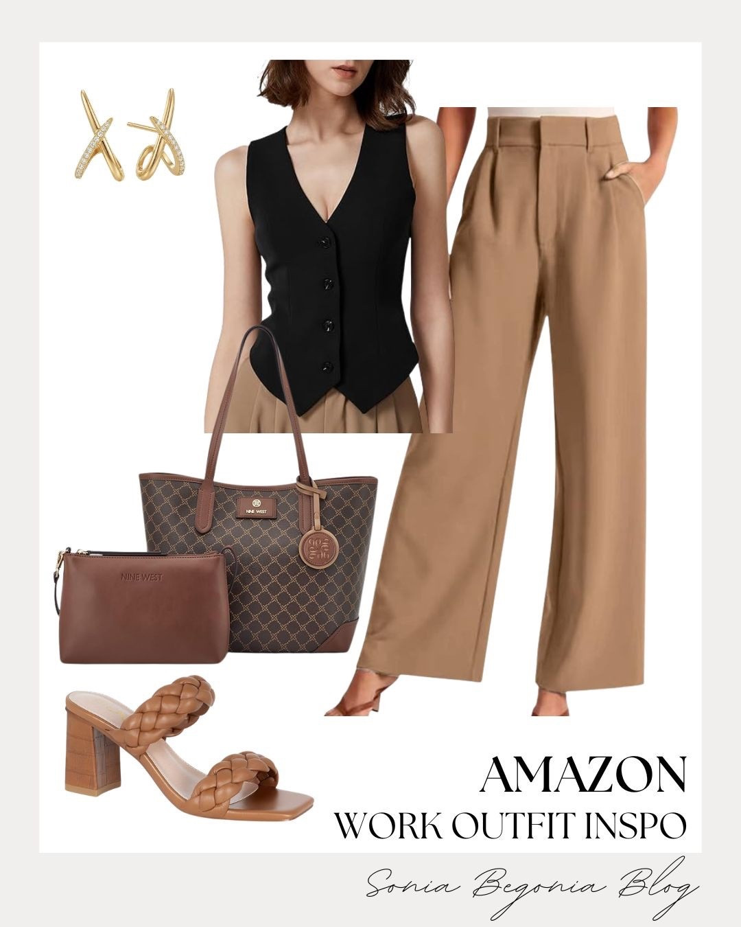 Amazon Office Style! 💼

Elevate your professional rotation with this chic, budget-friendly work outfit from Amazon—most of them under $50! ✨

I am obsessed with the sleek silhouette of this tailored black vest paired with high-waisted camel trousers. It’s the perfect balance of modern and professional. I love finishing the look with textured tan braided heels and a classic monogram tote for a polished, "quiet luxury" aesthetic. These versatile pieces are absolute essentials for a sophisticated office wardrobe that won't break the bank!

#AmazonFashion
#WorkOutfit
#OfficeStyle
#AmazonFinds
#QuietLuxury
#ProfessionalStyle
#TailoredVest
#WideLegPants
#WorkWearInspo
#BudgetFriendly
#AffordableFashion
#ChicWorkwear
#LTKWorkwear
#StyleOnABudget
#AmazonUnder50

#LTKootd #LTKWorkwear #LTKSeasonal