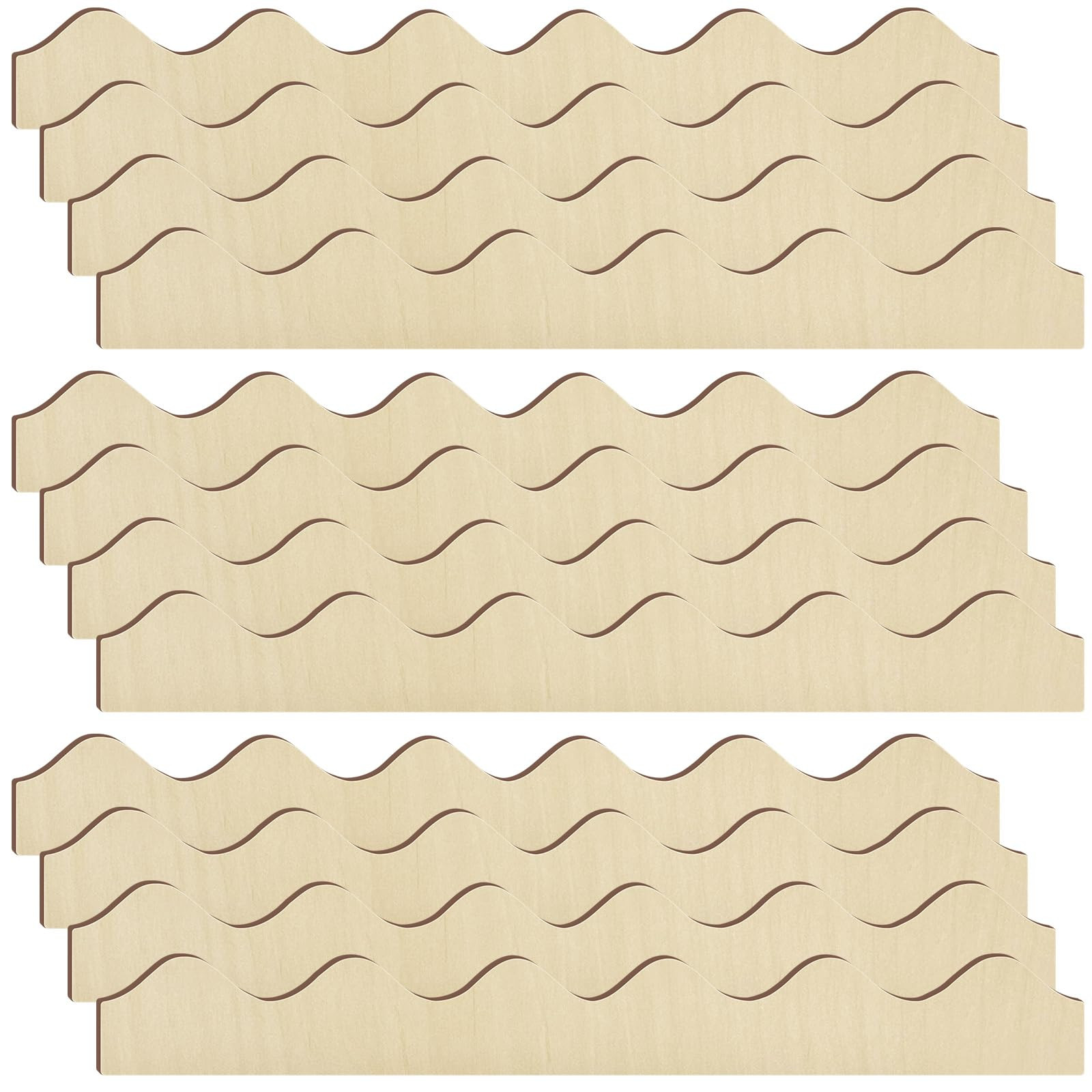12 Packs 16.5 Inch Unfinished Scalloped Wooden Decorative Wood Trim Moulding Trim for Home Wall F... | Amazon (US)
