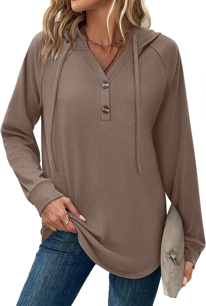 Womens Hoodies Pullover Sweaters Tunic Tops for Women Loose Fit Dressy Oversized Sweatshirt with ... | Amazon (US)