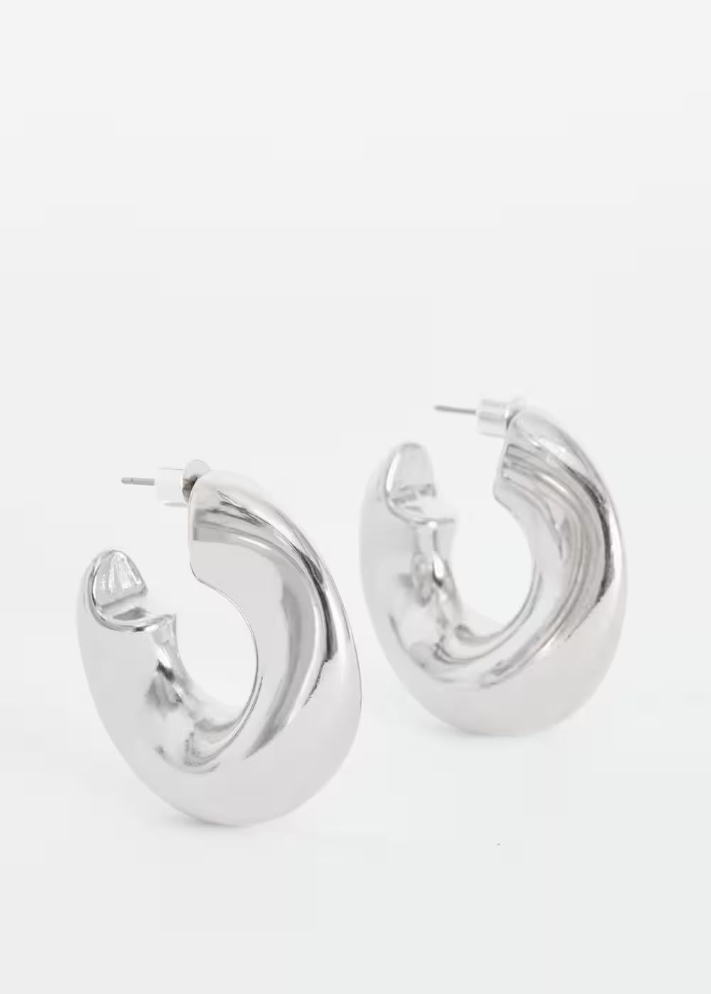 Metallic hoop earrings -  Women | Mango USA | MANGO (US)