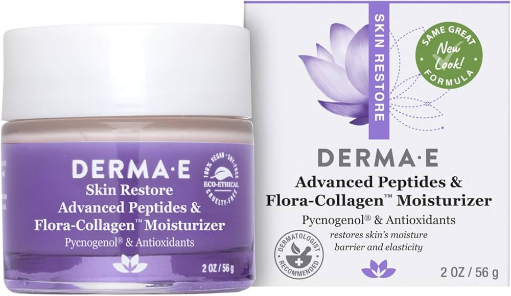 DERMA-E Advanced Peptides and Vegan Flora-Collagen Moisturizer – Double Action Collagen Face Cr... | Amazon (US)