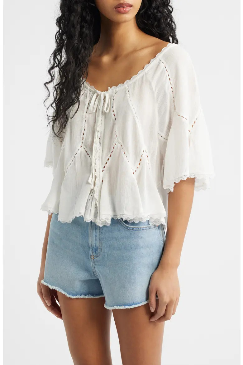 Michelle Lace Trim Top (Women) | Nordstrom | Nordstrom