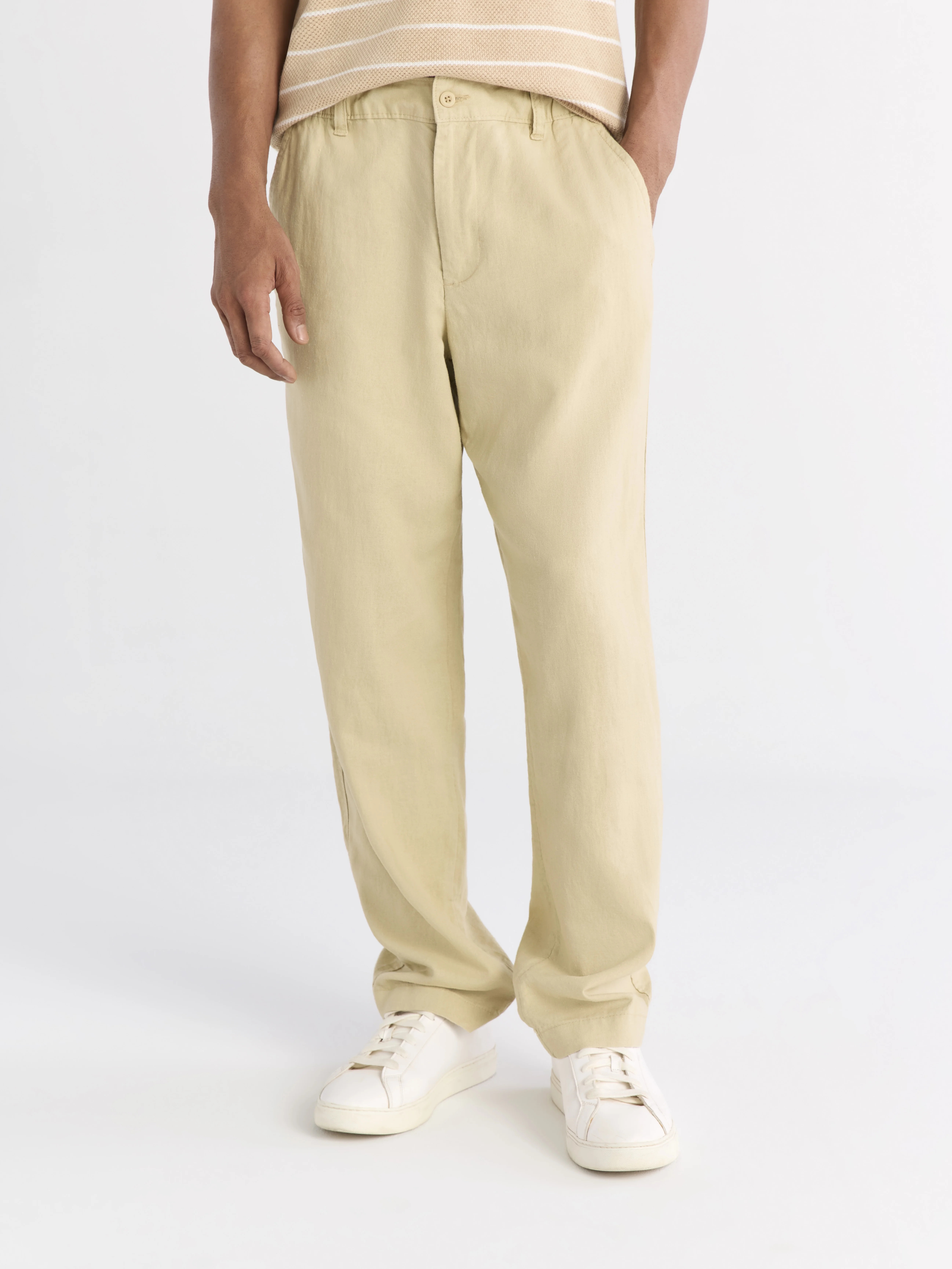 Free Assembly Men's Linen Blend Pants, 31" Inseam, Sizes XS-3XL | Walmart (US)