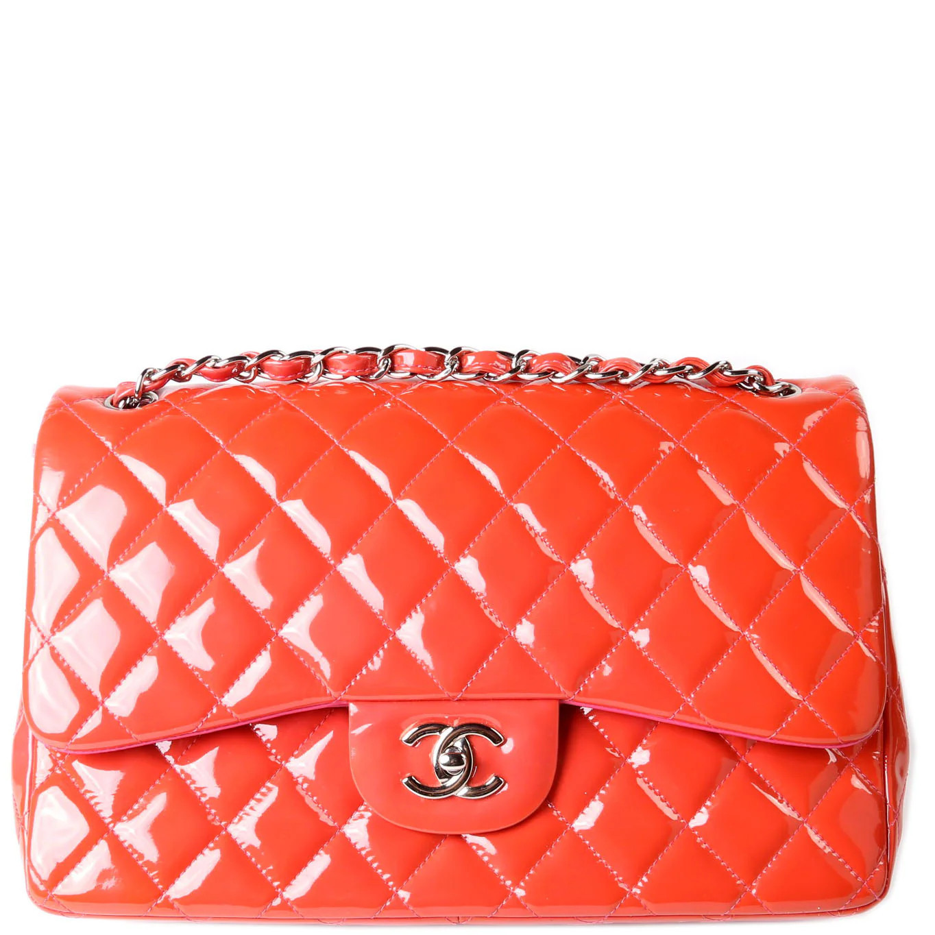 Classic Flap Jumbo Other 19M Red/Pink | Keeks Designer Handbags