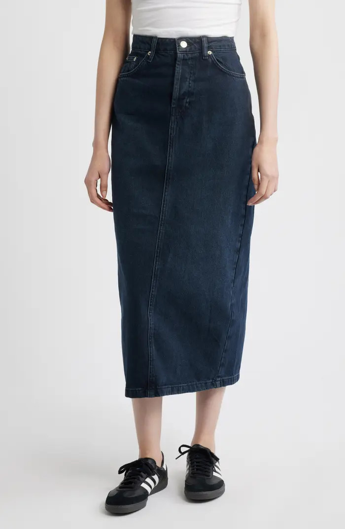 Topshop Denim Midi Skirt | Nordstrom | Nordstrom