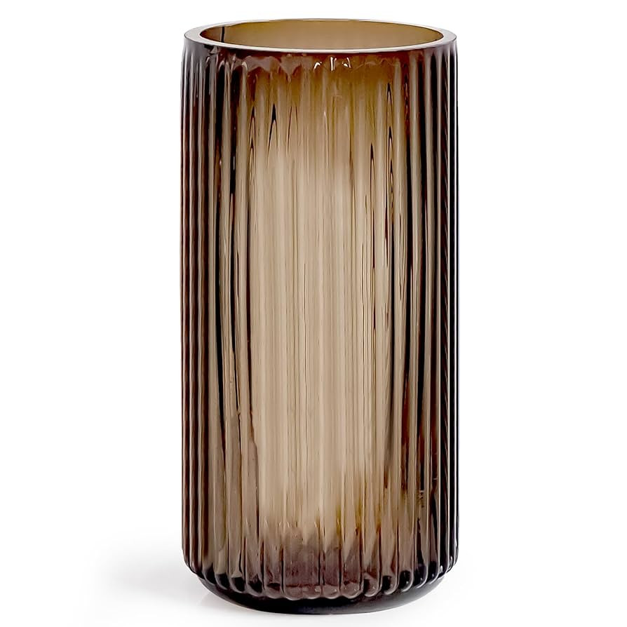 Muyan 7.5" Flower Vase for Decor Ribbed Glass Vase Modern for Centerpieces Desktop Home Office Di... | Amazon (US)