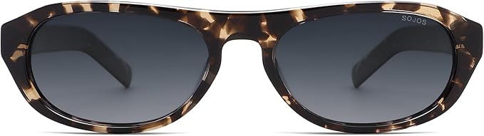 SOJOS Classic Acetate Oval Sunglasses for Men Women Polarized UV400 Protection Unisex Retro Light... | Amazon (US)