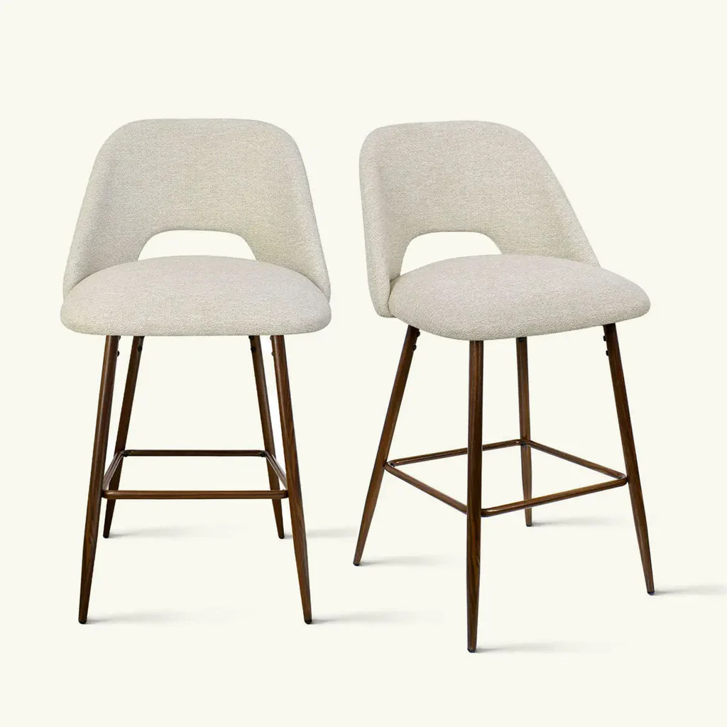 Edwin 26" Modern Upholstered Counter Stool (Set of 2) | Pop Maison