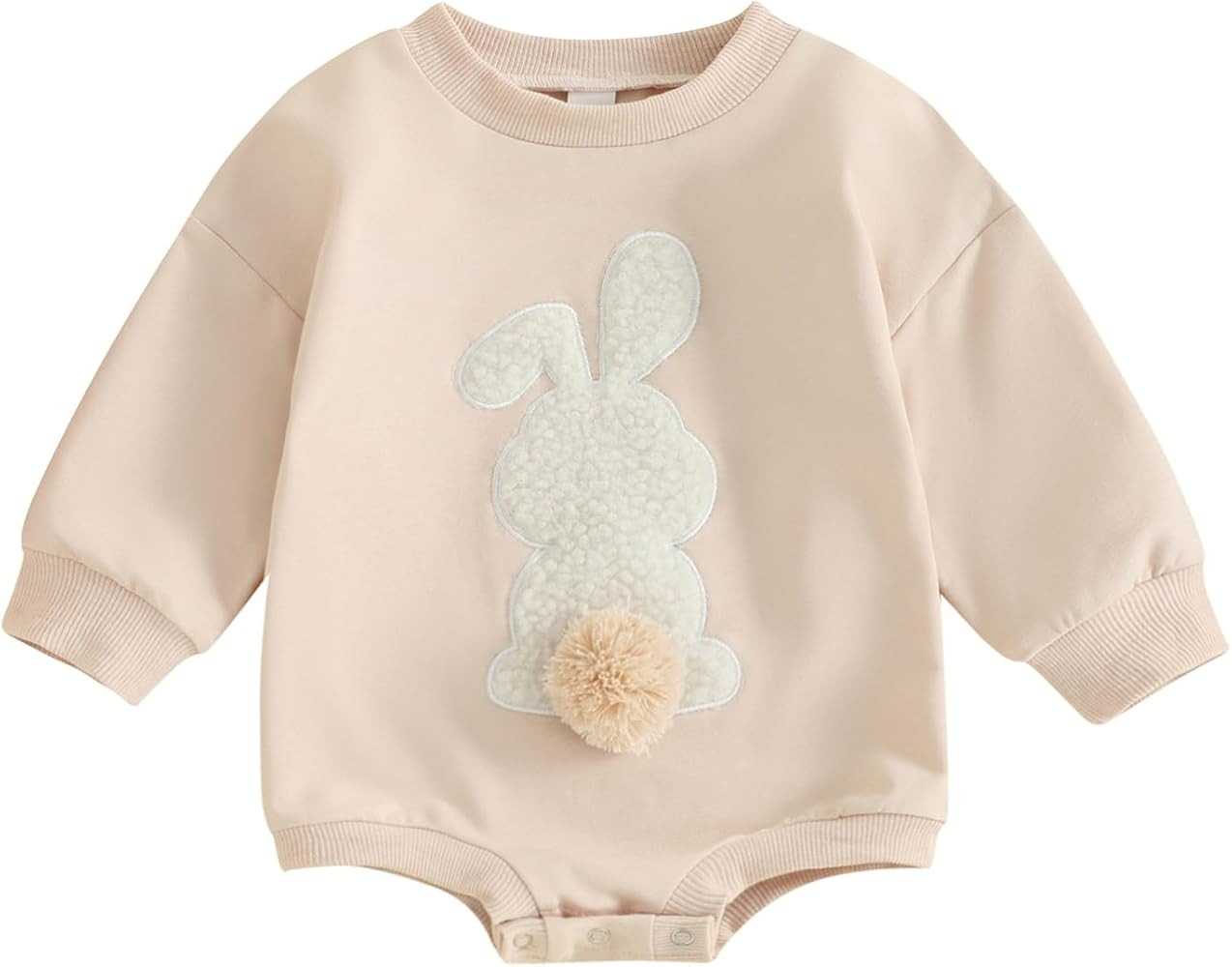 AEEMCEM Easter Baby Boy Girl Clothes Bunny Sweatshirt Romper Oversized Sweater Romper Long Sleeve... | Amazon (US)