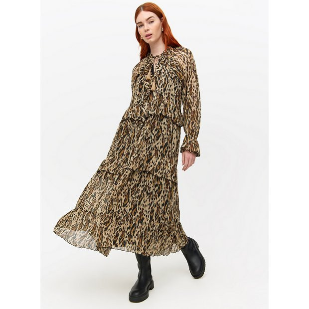 Leopard Printed Chiffon Midaxi Romantic Dress 22 | Tu Clothing