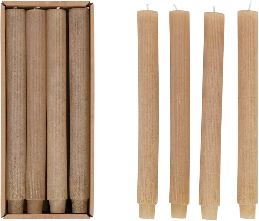 Creative Co-Op Unscented Pleated Taper Candles in Box, Set of 12 | Amazon (US)