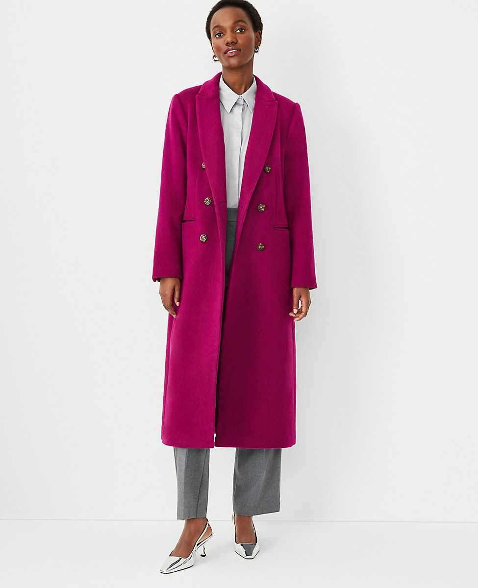 Petite Wool Cashmere Blend Chesterfield Coat | Ann Taylor (US)