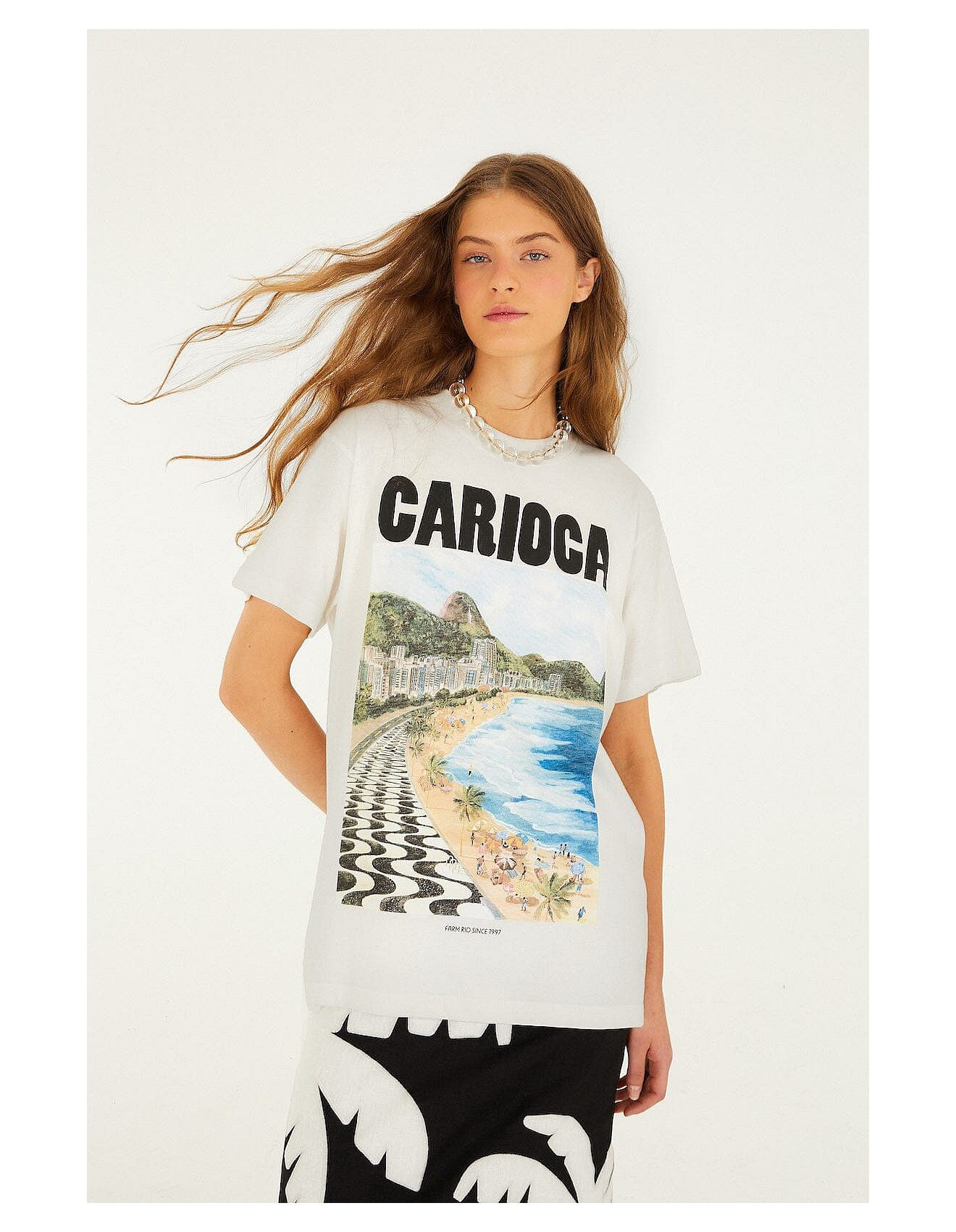 LANDSCAPE CARIOCA OFF-WHITE RELAXED T-SHIRT | David Jones (Australia & New Zealand)