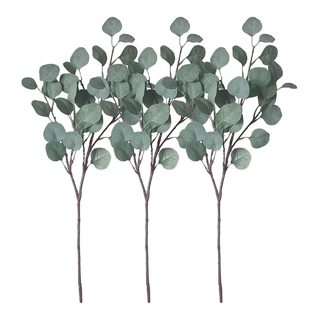 ZHIIHA 3 pcs Artificial Eucalyptus Garland Long Silver Dollar Leaves Foliage Plants Greenery Fake... | Amazon (US)