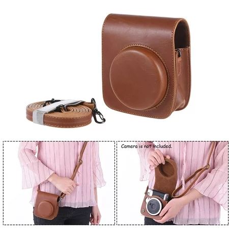 Vintage PU Protective Camera Case Bag Pouch Cover Protector w/ Strap for Fujifilm Instax Mini 90 Ins | Walmart (US)
