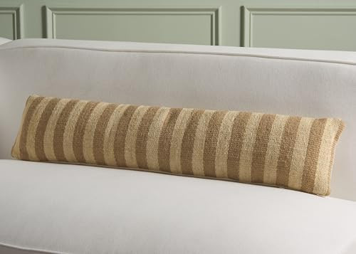 SAFAVIEH Nomy Throw Pillow, 36" L x 8" W, Mustard/Beige | Amazon (US)