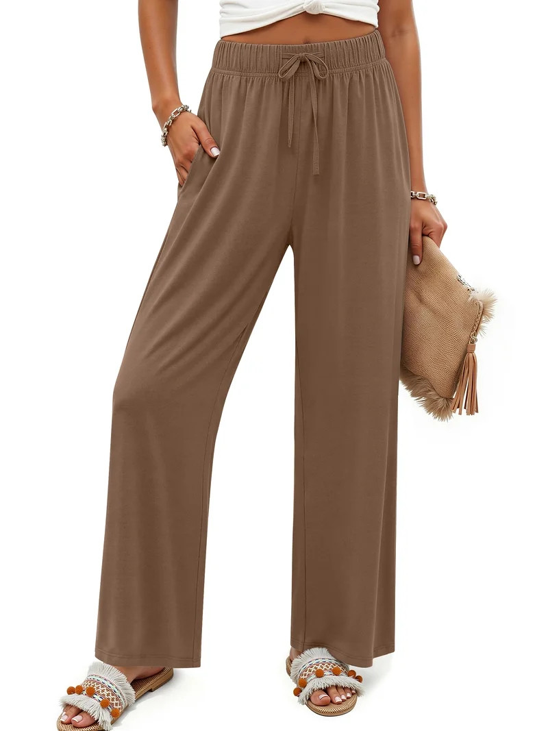 Fantaslook Womens Pants Casual Boho Palazzo Pants Wide Leg Lounge Pants Trousers with Pocket | Walmart (US)