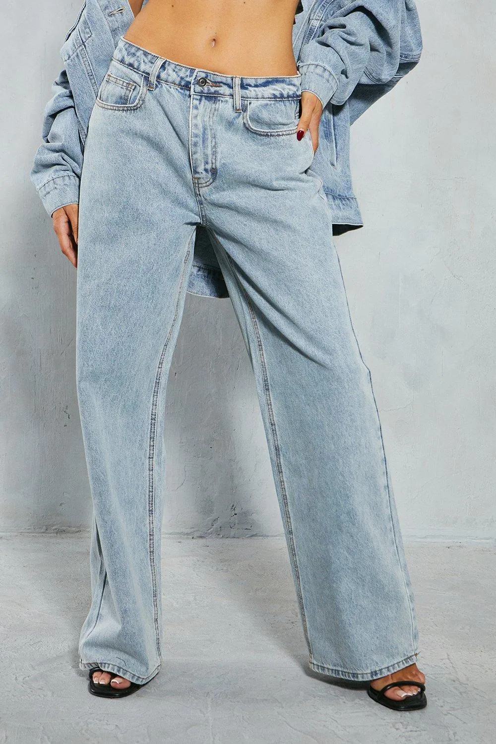 Jeans | Denim Low Rise Relaxed Wide Leg Jean | MissPap | Miss Pap UK