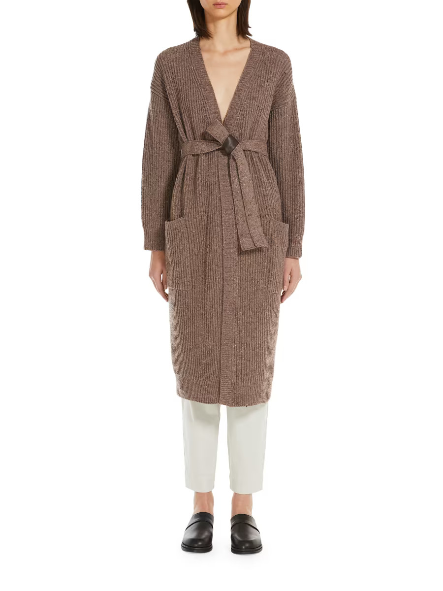 Emblema Wool-Blend Tie-Waist Long Cardigan | Saks Fifth Avenue