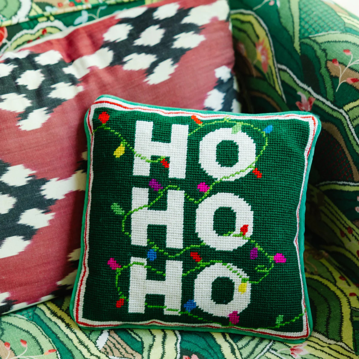 Furbish Studio - Ho Ho Ho Needlepoint Pillow | Furbish Studio