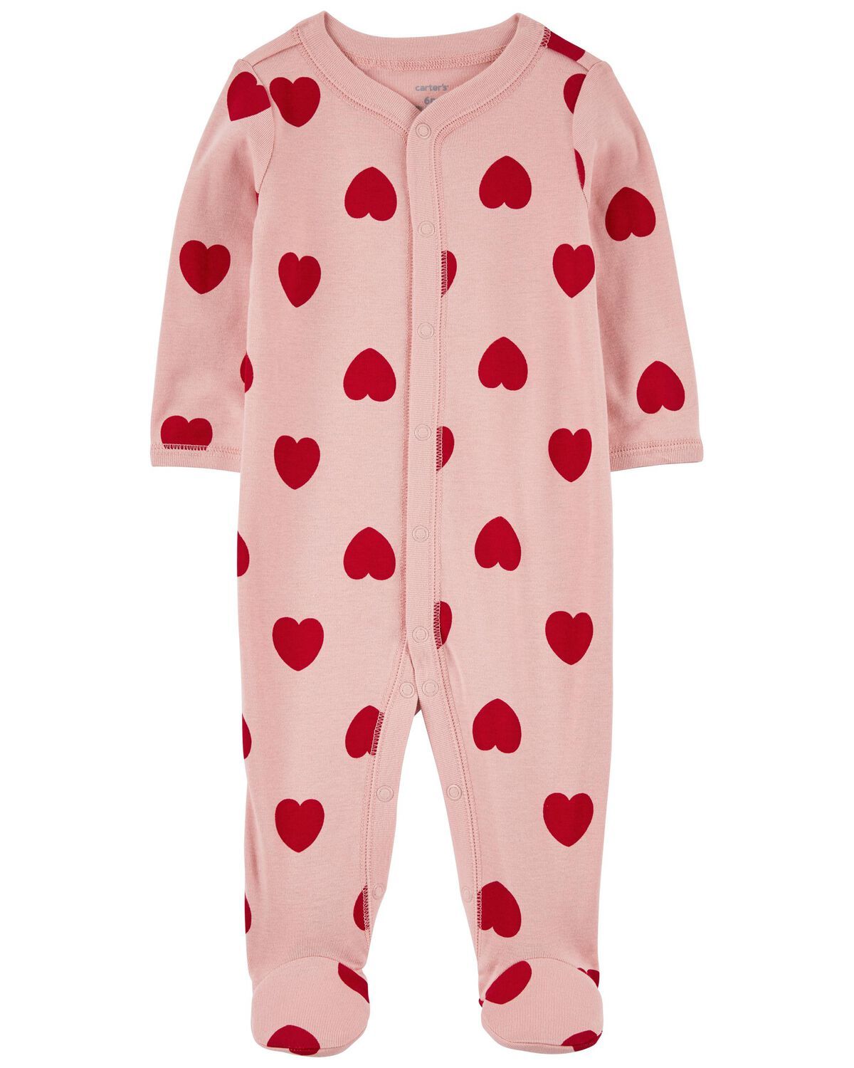Pink Baby Valentine's Day Hearts Snap-Up Sleep & Play Pajamas | carters.com | Carter's