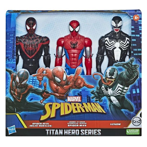 Marvel Spider-Man Titan Hero Series Spider-Man (Miles Morales) Armored Venom 3-Pack - Walmart.com | Walmart (US)