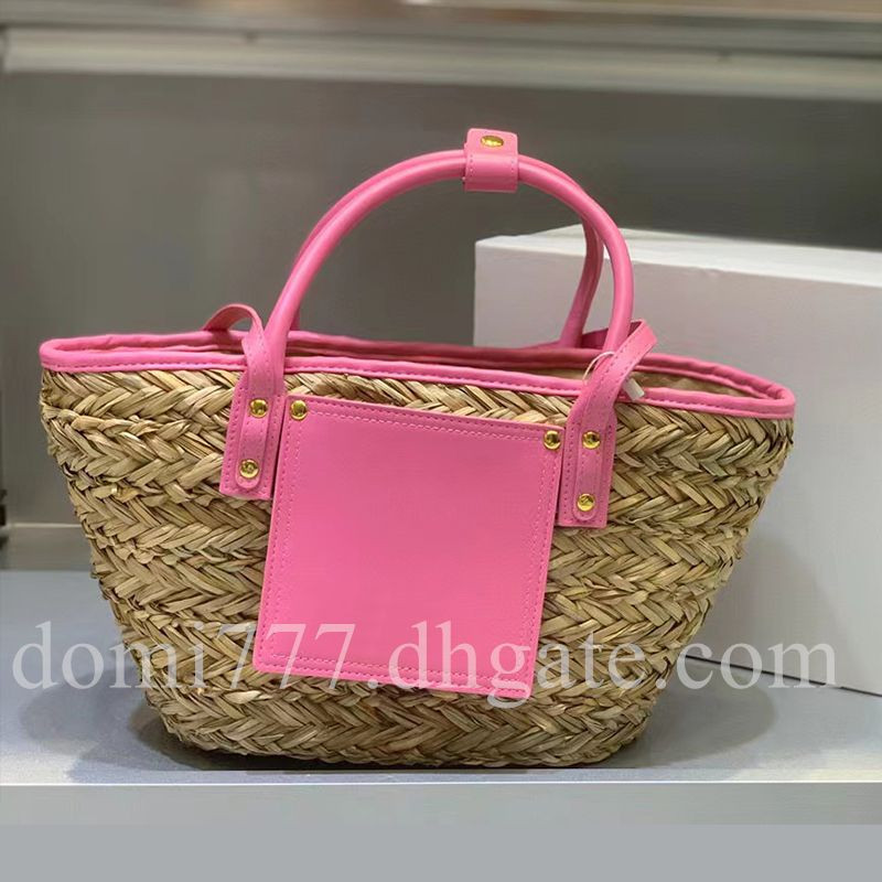 With Golden Letter Logo Fashion Lafite Grass Woven Womens Handbag Shoulder Bags Crossbody Shoppin... | DHGate