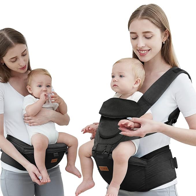 Baby Carrier with Hip Seat, Baby Carrier Newborn to Toddler, 6-in-1 Ways to Carry, All Seasons, A... | Amazon (US)
