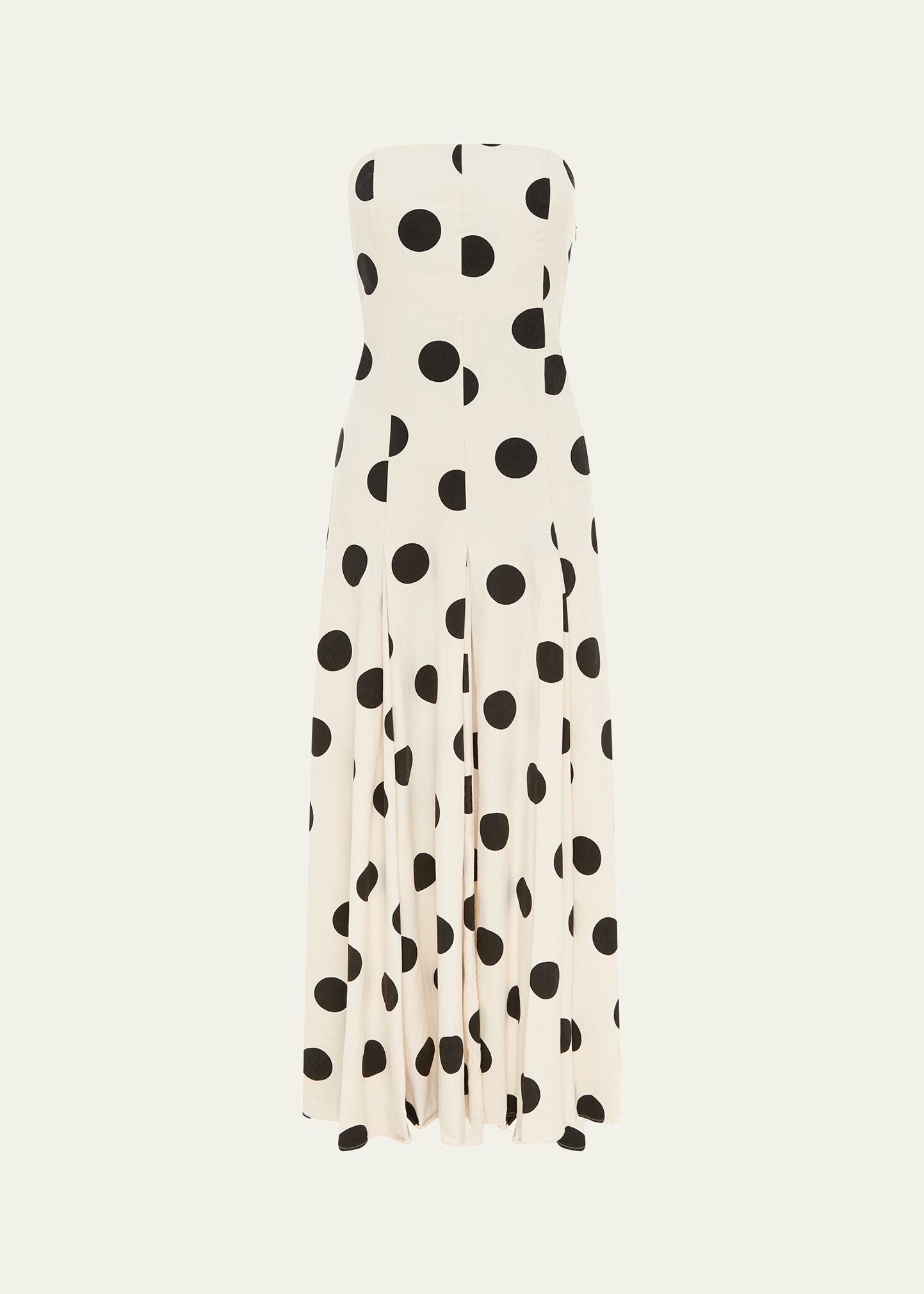 BIRD & KNOLL Polka-Dot Marcello Strapless Midi Dress | Bergdorf Goodman