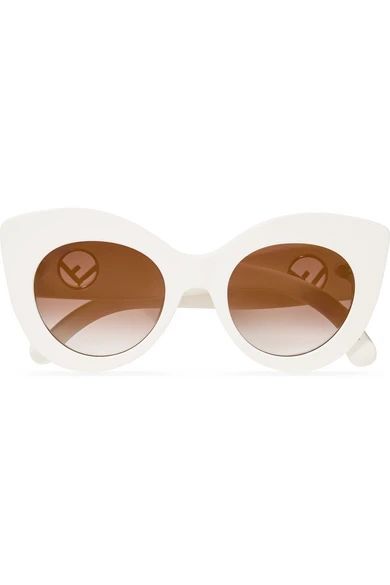 Fendi - Cat-eye Acetate Sunglasses - White | NET-A-PORTER (US)