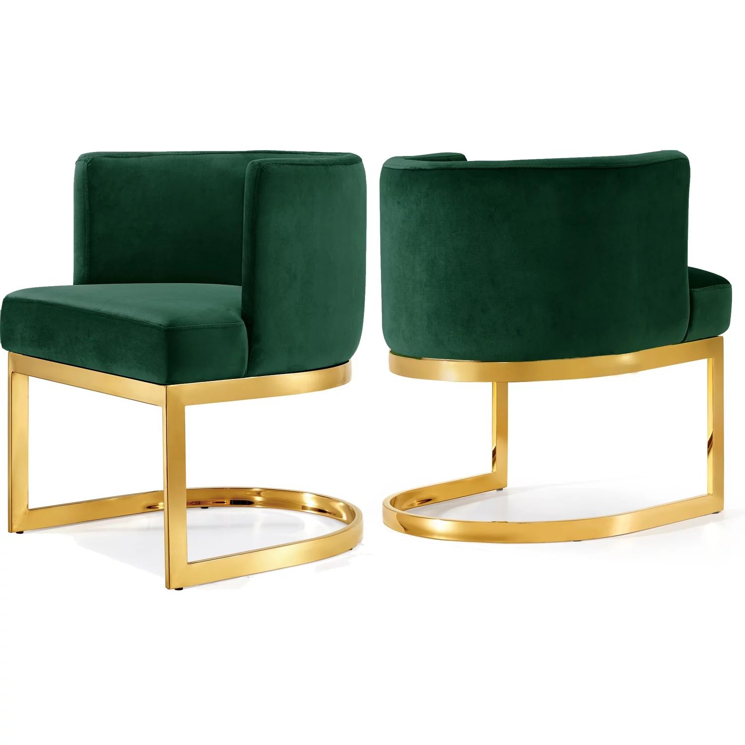 Gianna Green Velvet Dining Chair-Color:Green Velvet,Finish:Gold,Style:Contemporary | Walmart (US)