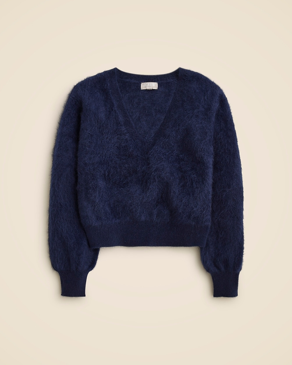 Brushed cashmere cropped V-neck sweater | J. Crew US