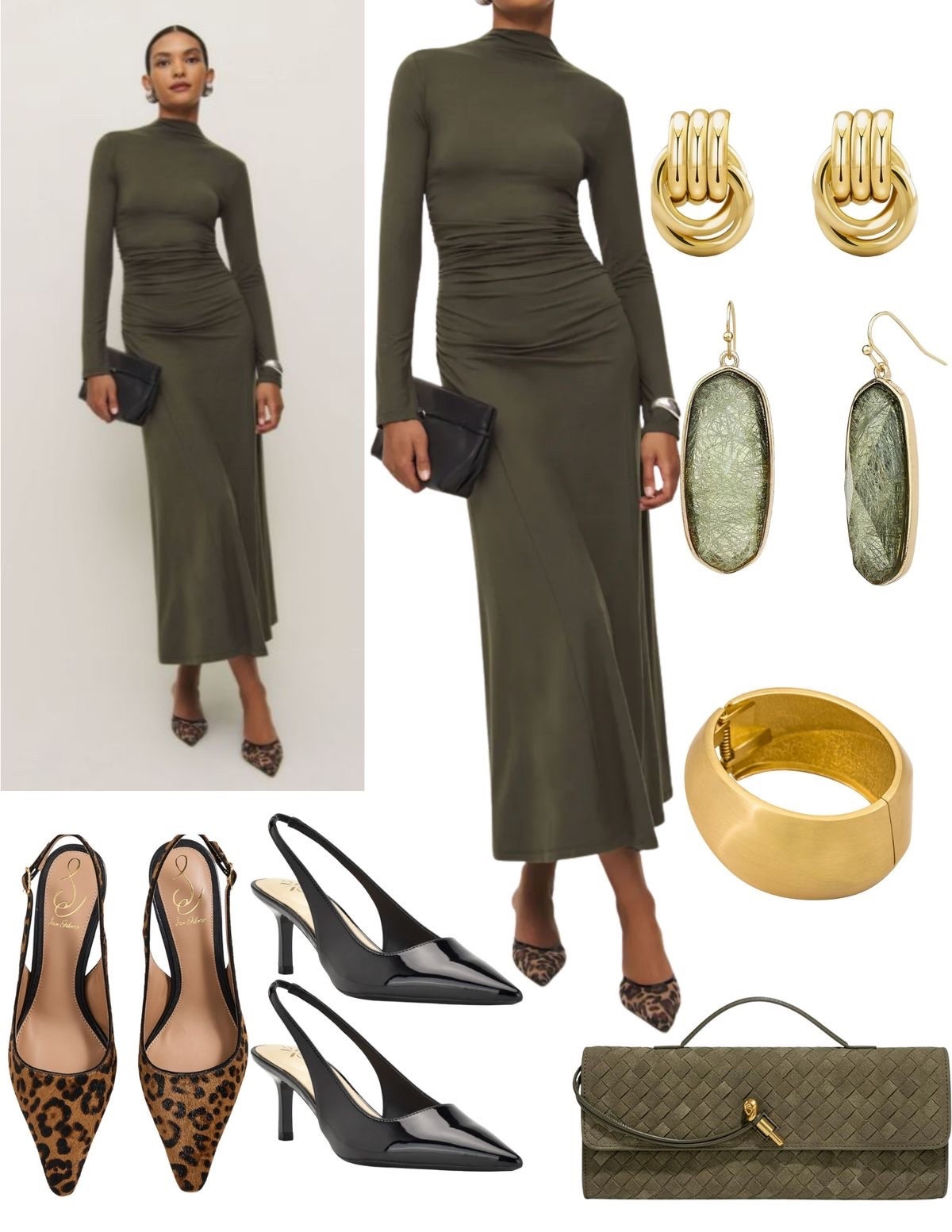 Get the Look: Olive Green Midi Dress

#LTKootd #LTKgrwm