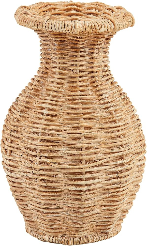 Mud Pie Flared Resin Basket Weave Vase; 6" x 4 1/2" Dia | Amazon (US)