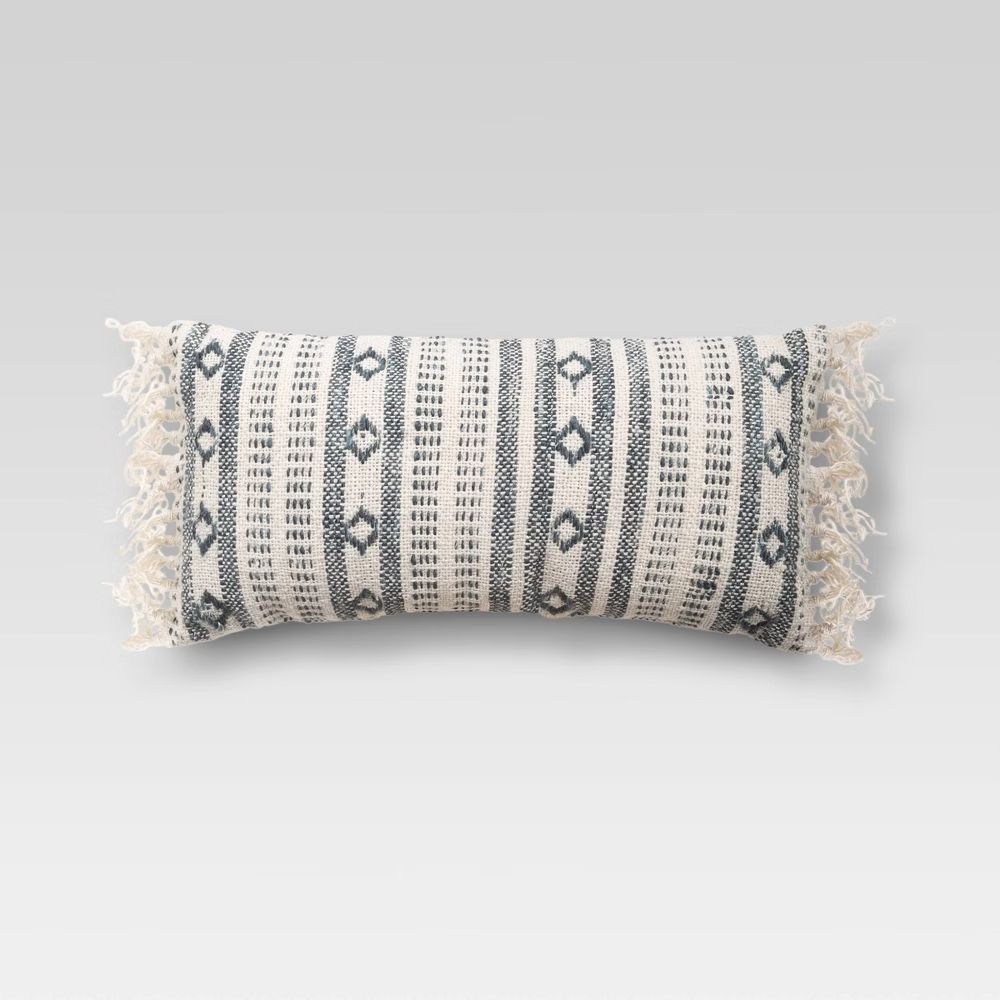 Oversized Lumbar Woven Pattern Pillow Blue/Cream - Threshold™ | Target