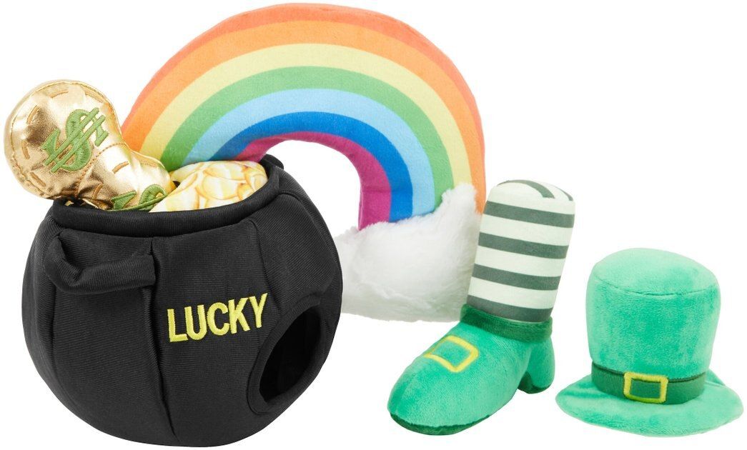 Frisco St. Patrick's Pot of Gold Hide and Seek Puzzle Plush Squeaky Dog Toy | Chewy.com