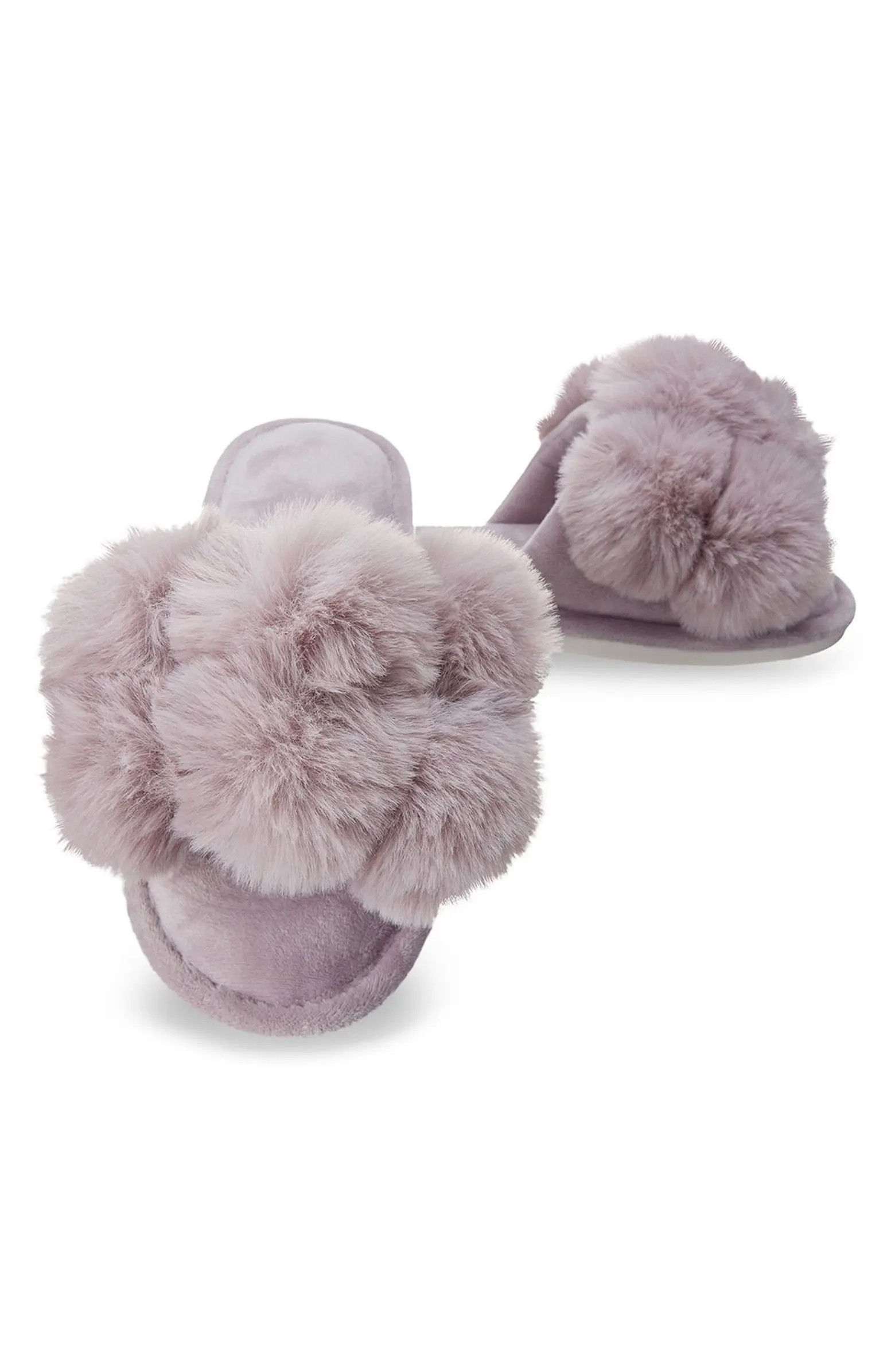 Luxe Faux Fur Pom Memory Foam Slipper | Nordstrom