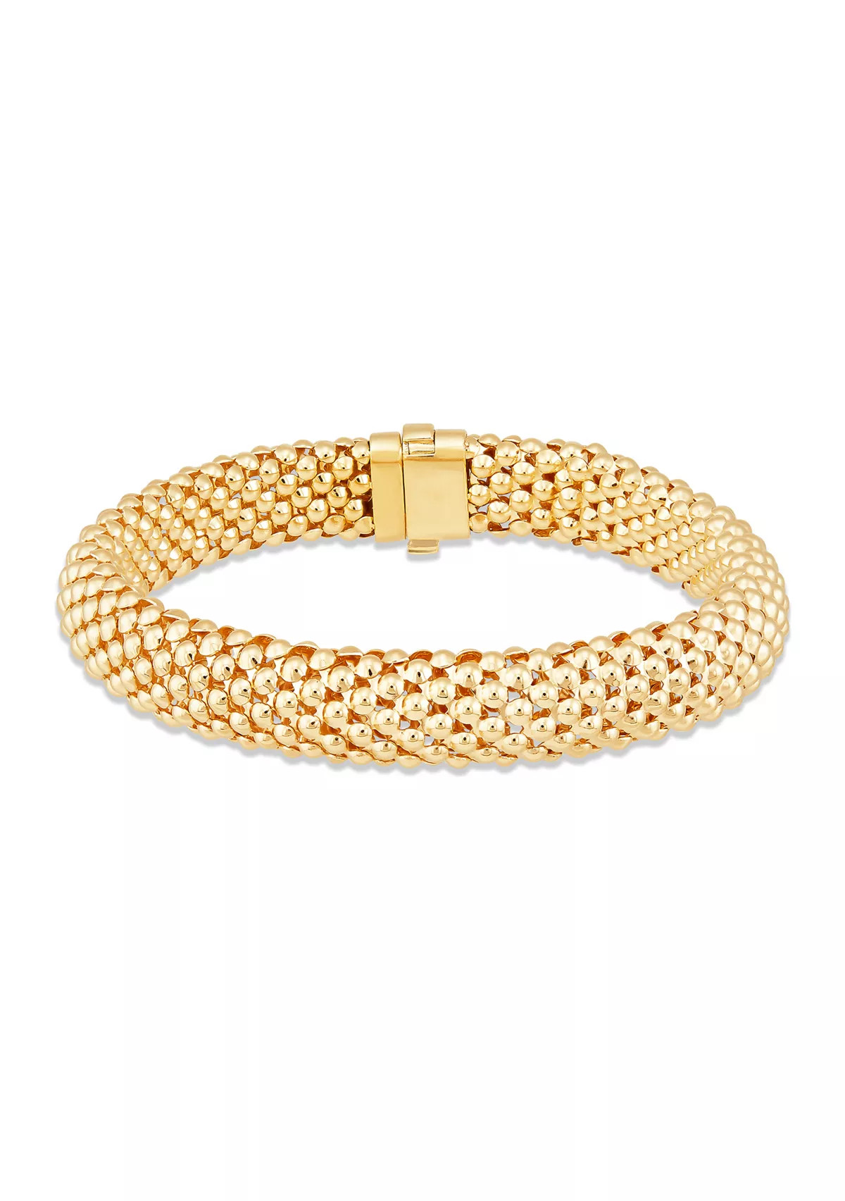 Popcorn Design Links Bracelet in 10K Yellow Gold | Belk